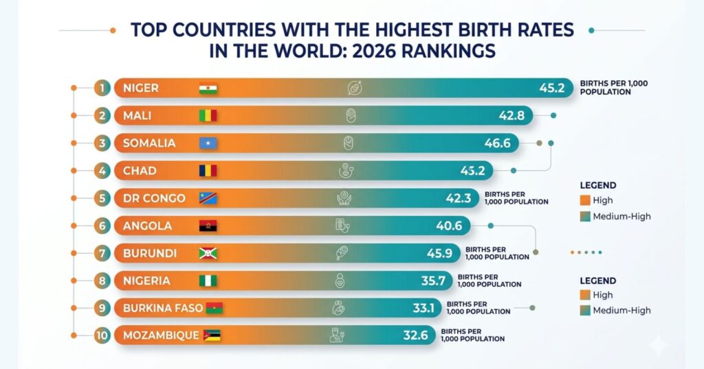 Highest Birth Rates 2026: Top Countries Ranked