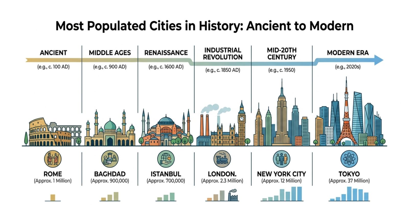 Most Populated Cities in History: Ancient to Modern