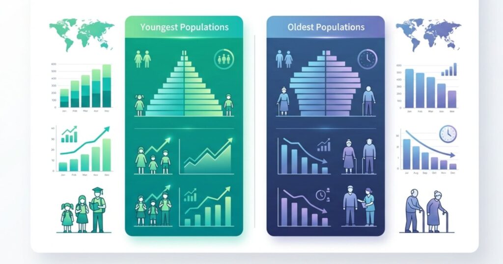 Youngest and Oldest Populations by Country 2026