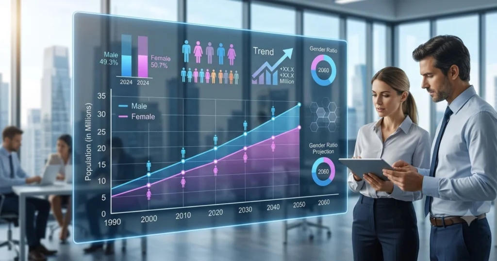 US Population by Gender Trends and Future Projections Through 2060